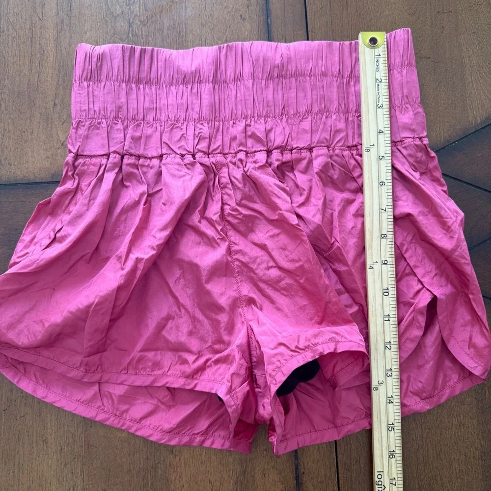 FP Movement Way Home Shorts Magenta Pink High Waist Smocked Athletic Womens M - Picture 5 of 5